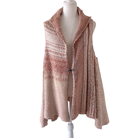 Free People In Your Arms Swing Blanket Sweater Cardigan Vest Wool Alpaca Large - Picture 3 of 11